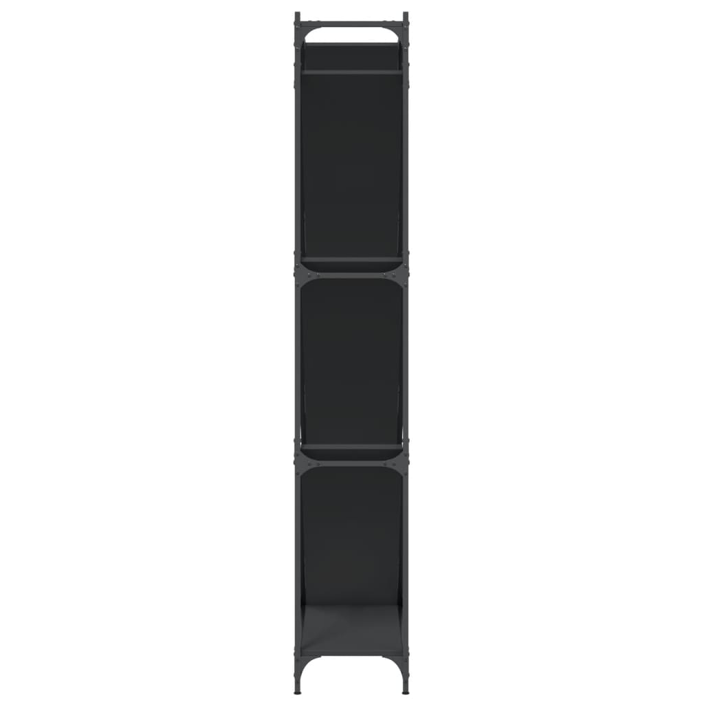 vidaXL Bücherregal Schwarz 79x30x180 cm Holzwerkstoff und Metall