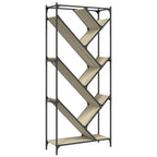 vidaXL Bücherregal Sonoma-Eiche 79x30x180 cm Holzwerkstoff und Metall
