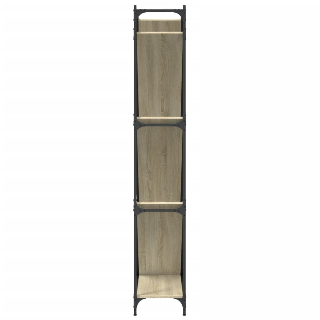 vidaXL Bücherregal Sonoma-Eiche 79x30x180 cm Holzwerkstoff und Metall
