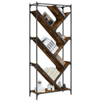 vidaXL Bücherregal Räuchereiche 79x30x180 cm Holzwerkstoff und Metall