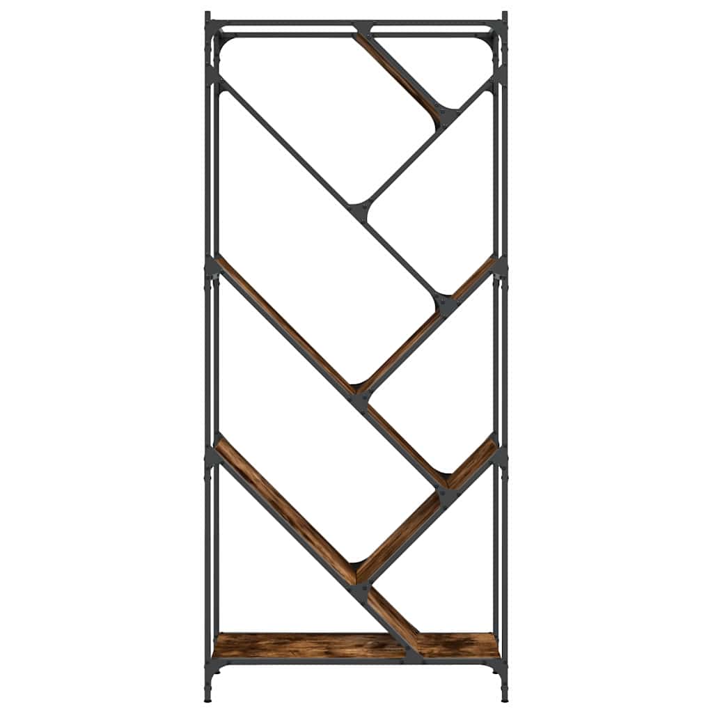vidaXL Bücherregal Räuchereiche 79x30x180 cm Holzwerkstoff und Metall