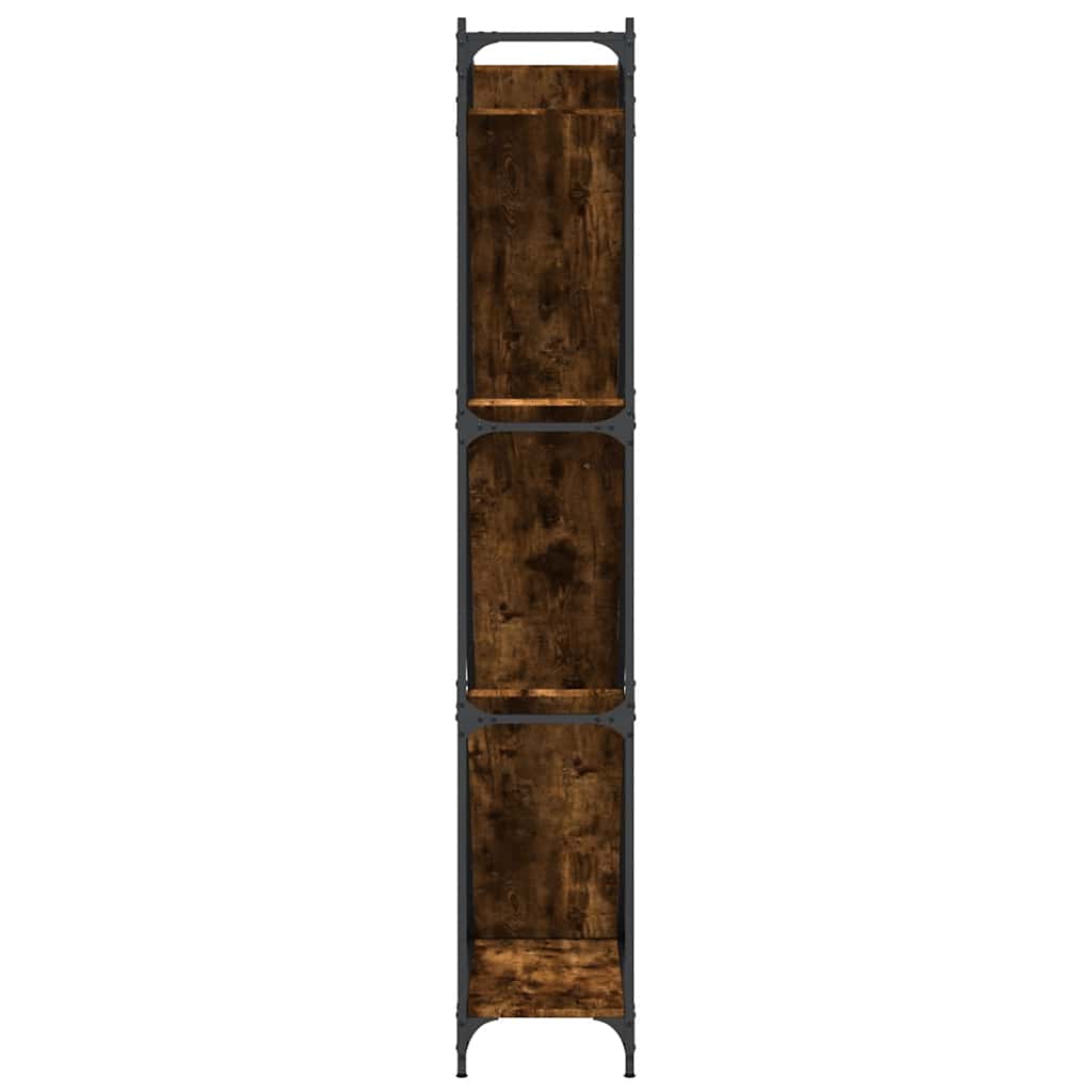 vidaXL Bücherregal Räuchereiche 79x30x180 cm Holzwerkstoff und Metall