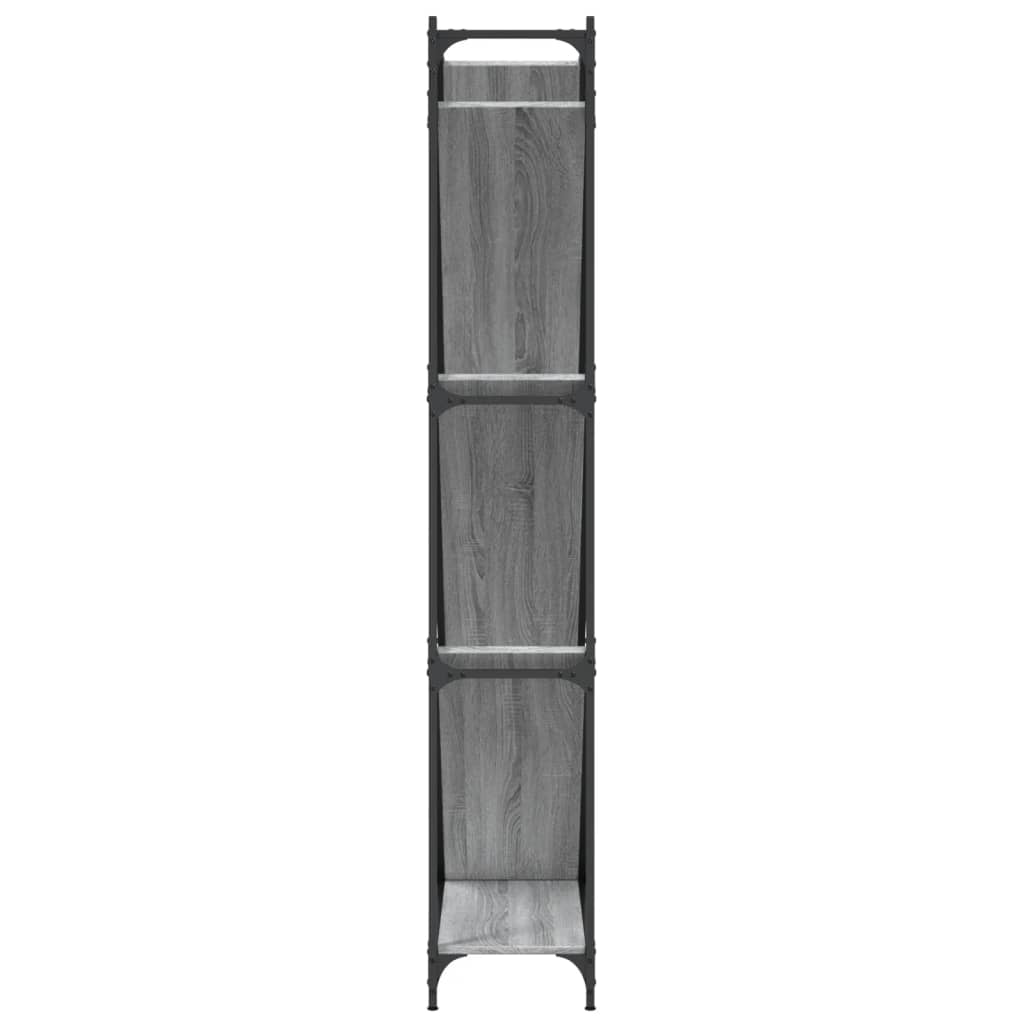 vidaXL Bücherregal Grau Sonoma 79x30x180 cm Holzwerkstoff und Metall