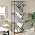 vidaXL Bücherregal Grau Sonoma 79x30x180 cm Holzwerkstoff und Metall