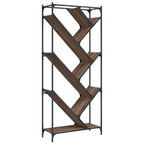 vidaXL Bücherregal Braun Eichen-Optik 79x30x180cm Holzwerkstoff Metall