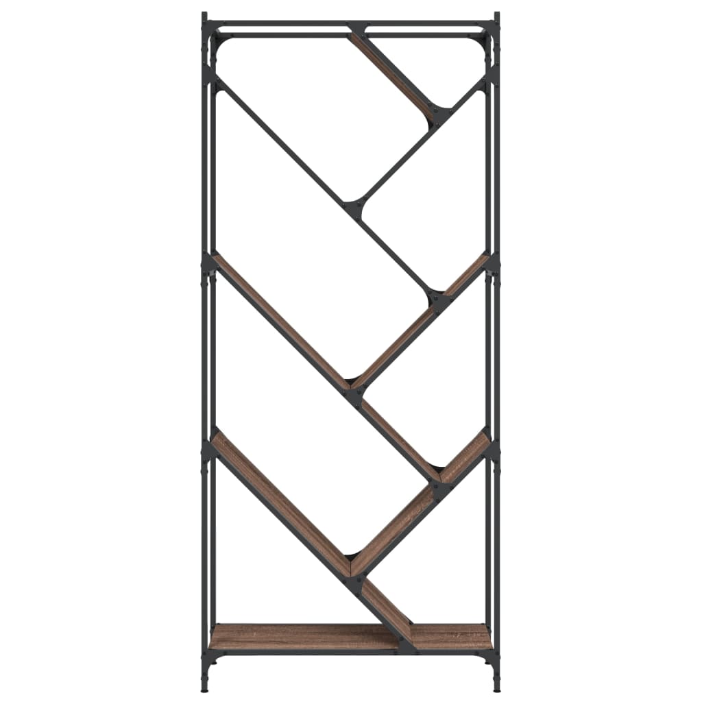 vidaXL Bücherregal Braun Eichen-Optik 79x30x180cm Holzwerkstoff Metall