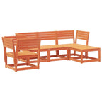 vidaXL 5-tlg. Garten-Lounge-Set Wachsbraun Massivholz Kiefer