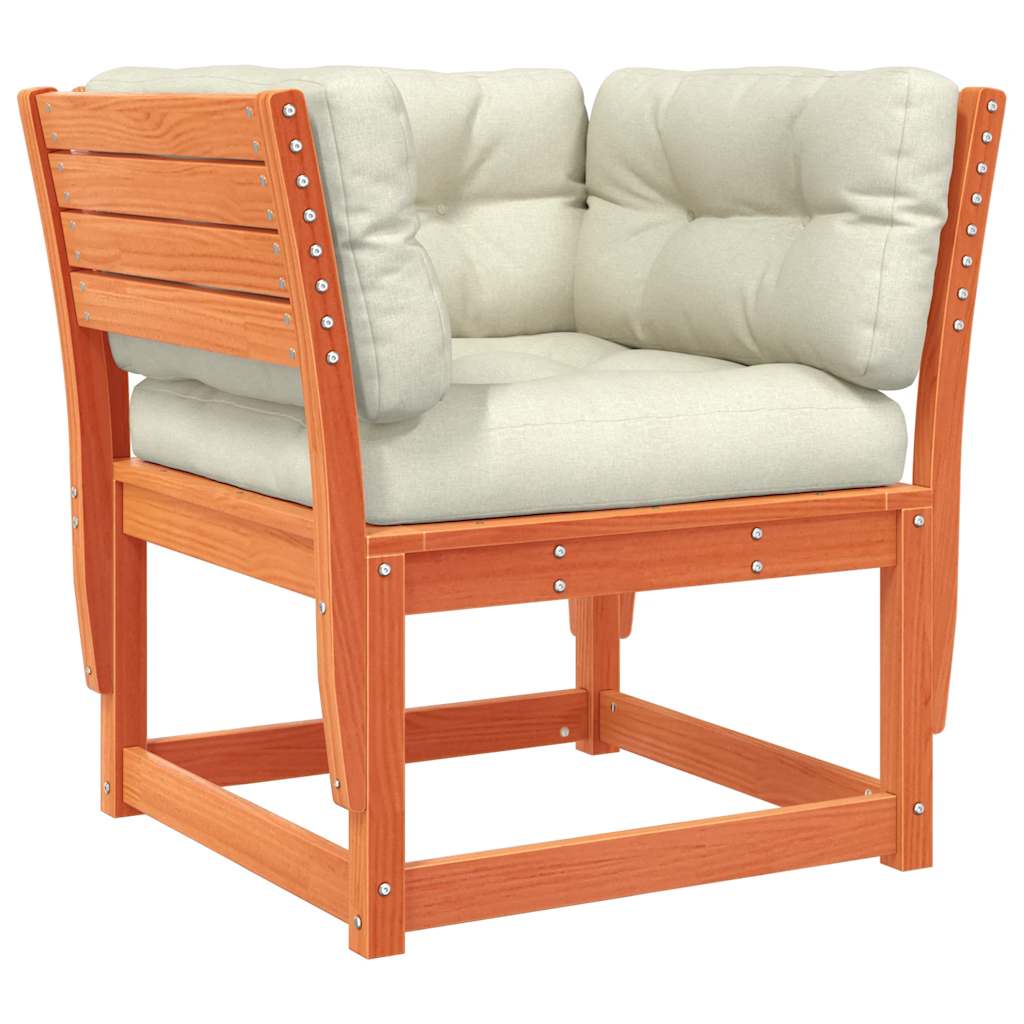 vidaXL 5tlg. Garten-Lounge-Set mit Kissen Wachsbraun Massivholz Kiefer