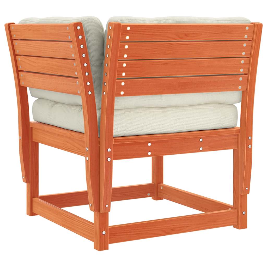 vidaXL 7tlg Garten-Lounge-Set mit Kissen Wachsbraun Massivholz Kiefer