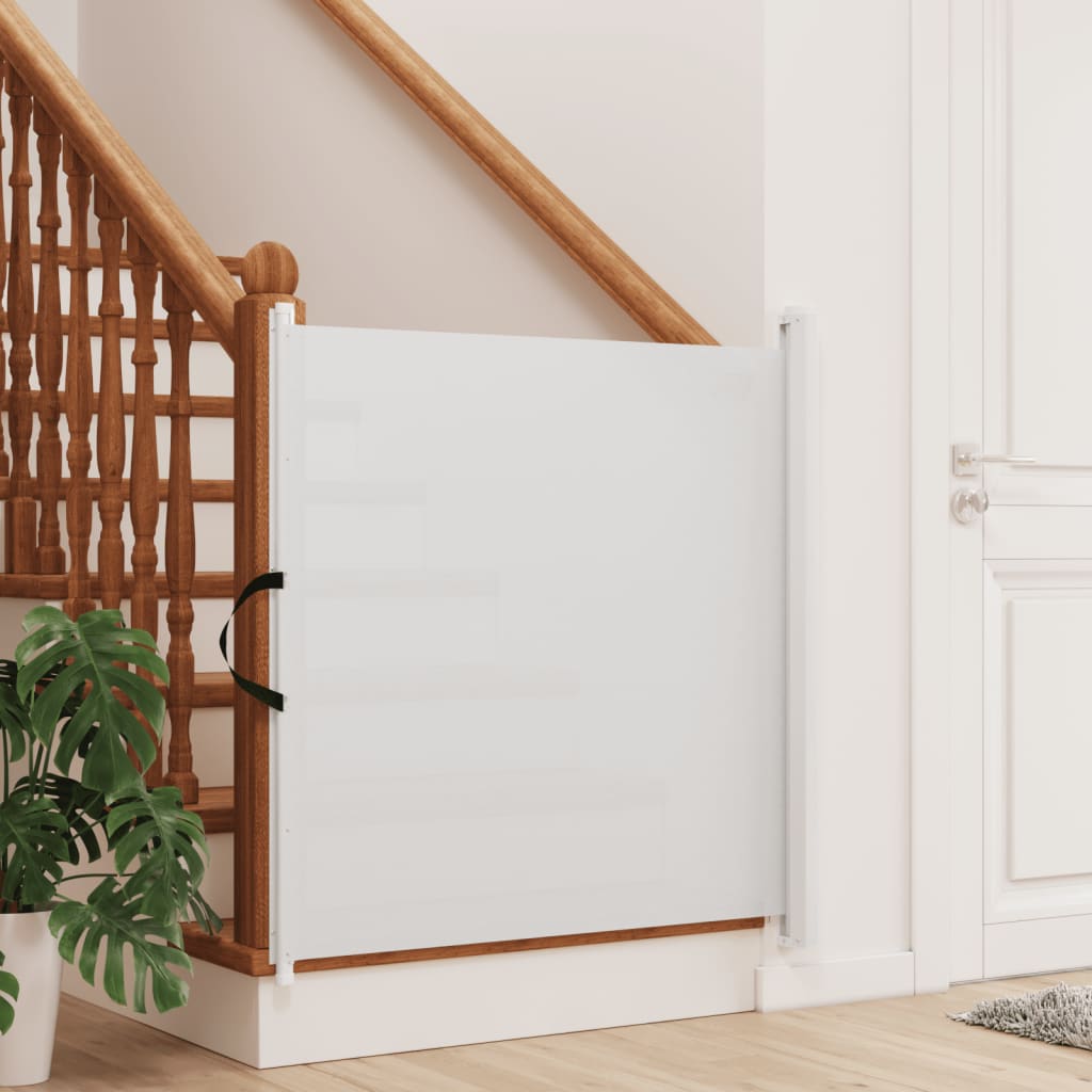 vidaXL Haustier-Barriere Ausziehbar Weiß 82,5x125 cm