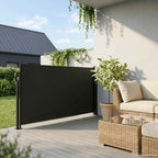 vidaXL Seitenmarkise Ausziehbar Schwarz 100x300 cm