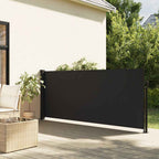 vidaXL Seitenmarkise Ausziehbar Schwarz 100x300 cm