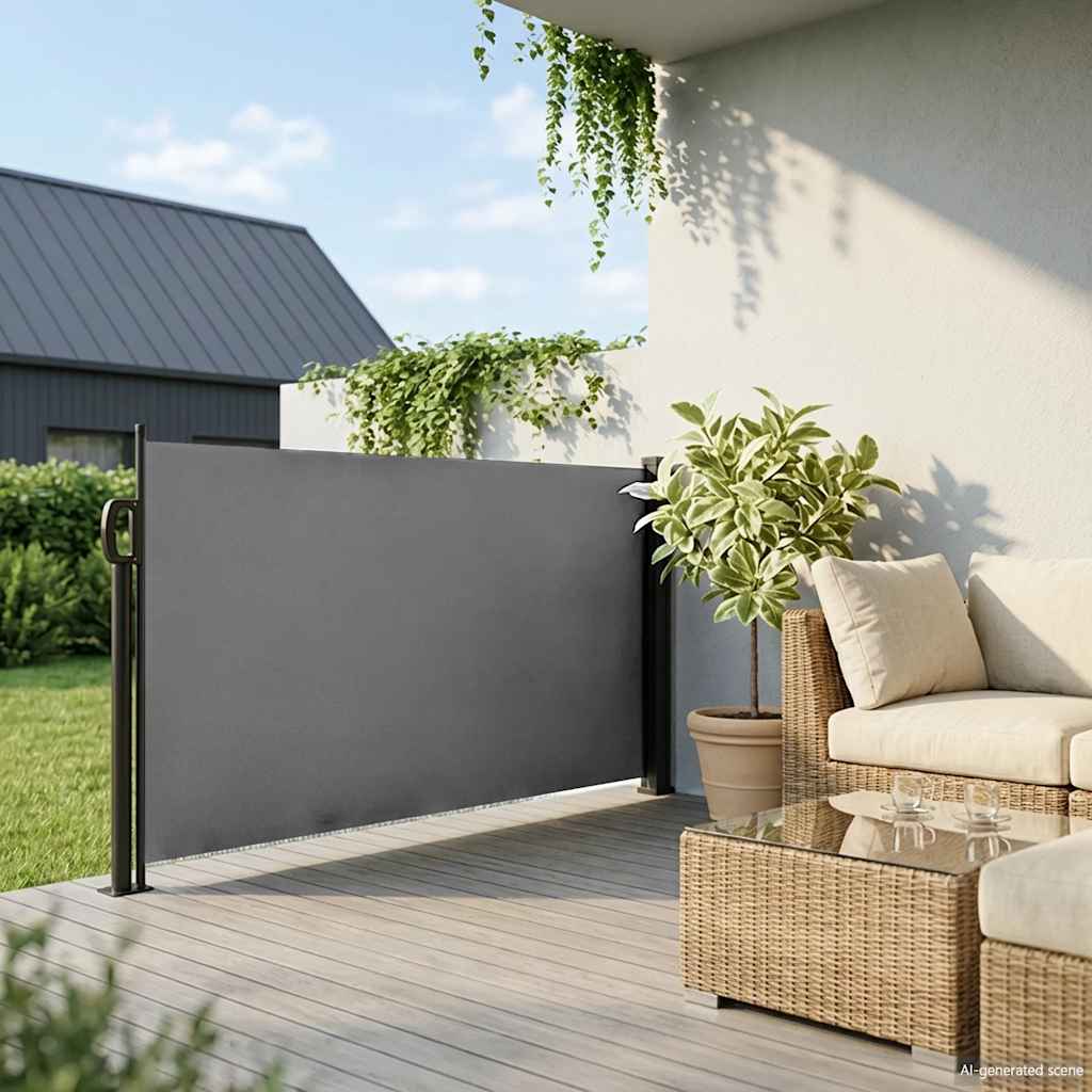 vidaXL Ausziehbare Seitenmarkise Anthrazit 100x300 cm