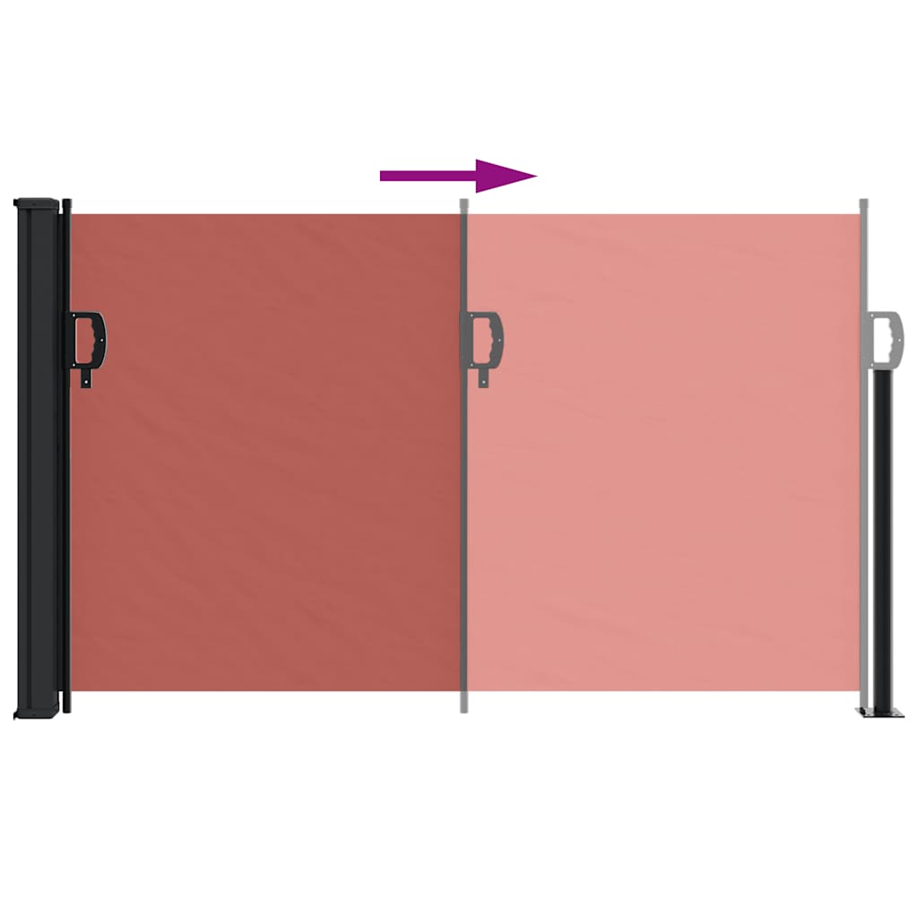 vidaXL Seitenmarkise Ausziehbar Terrakottarot 120x600 cm