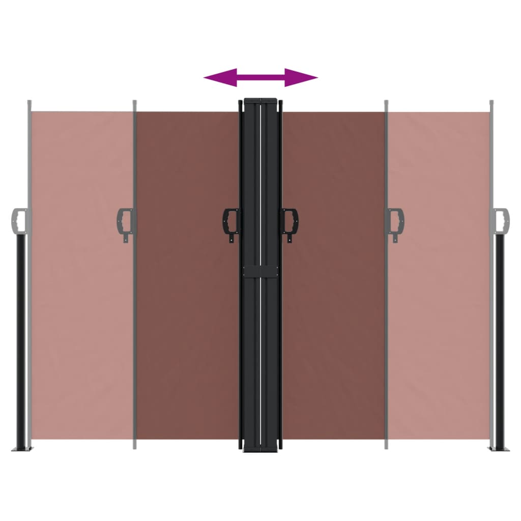 vidaXL Seitenmarkise Ausziehbar Braun 180x600 cm