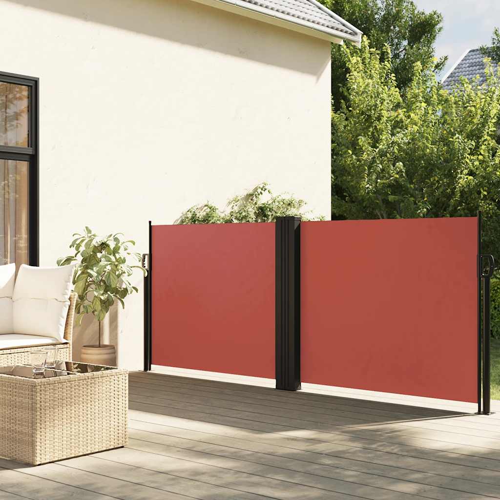 vidaXL Seitenmarkise Ausziehbar Terrakottarot 220x600 cm
