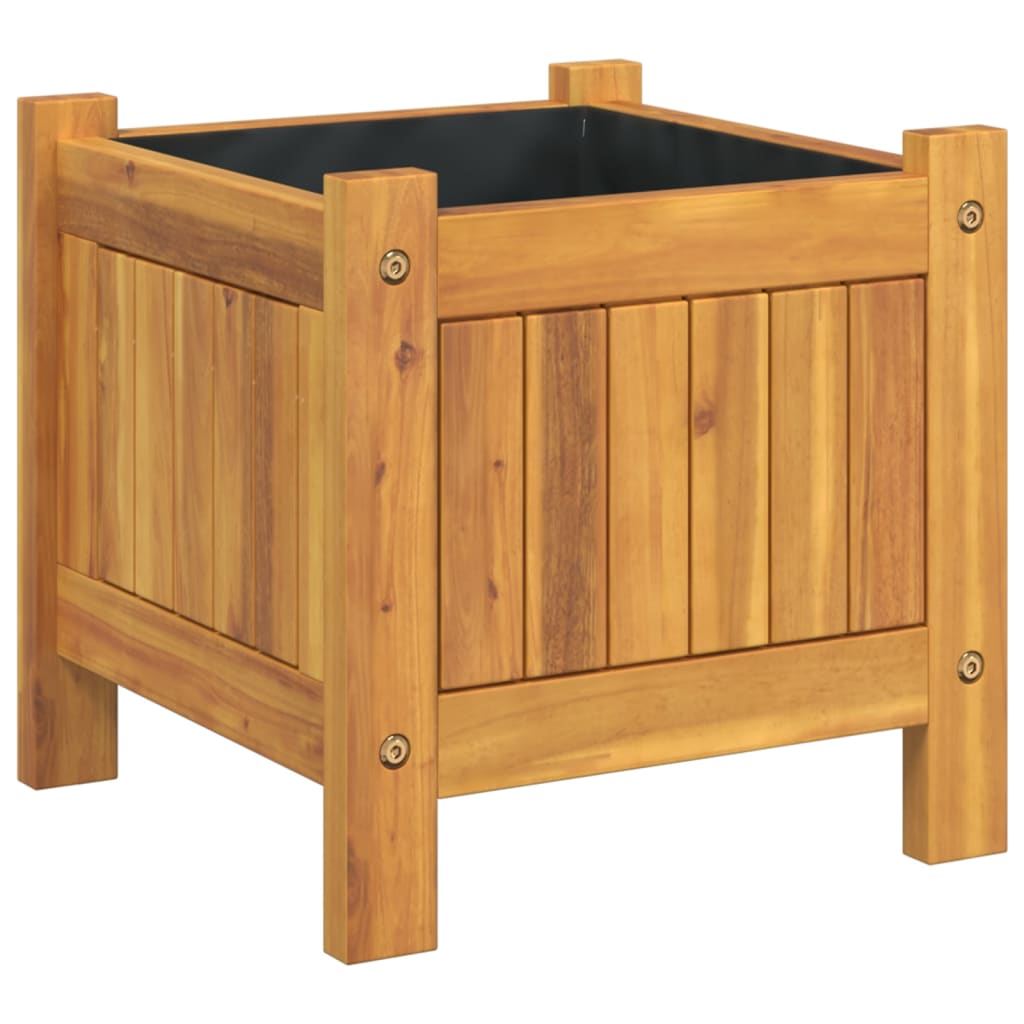 vidaXL Pflanzkübel mit Einlage 31x31x30 cm Massivholz Akazie