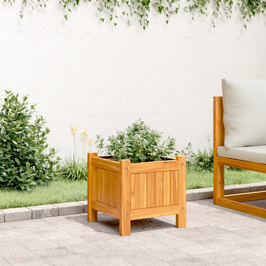 vidaXL Pflanzkübel mit Einlage 31x31x30 cm Massivholz Akazie