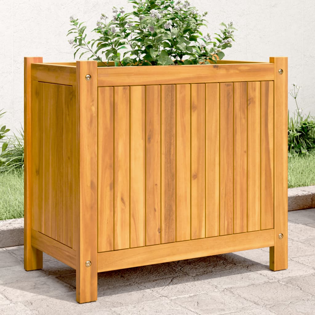 vidaXL Pflanzkübel mit Einlage 31x31x30 cm Massivholz Akazie