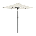 vidaXL Sonnenschirm mit Stahlmast Weiß 225x225x212 cm