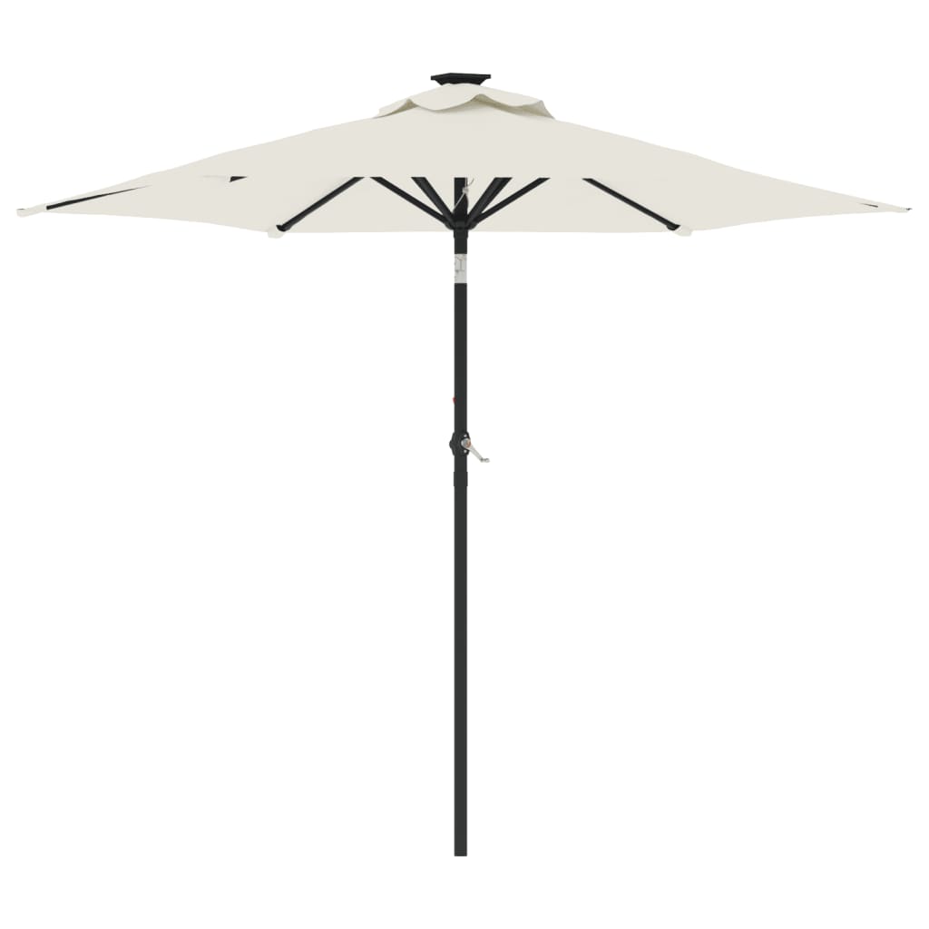 vidaXL Sonnenschirm mit Stahlmast Weiß 225x225x212 cm