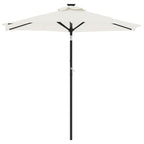 vidaXL Sonnenschirm mit Stahlmast Weiß 225x225x212 cm