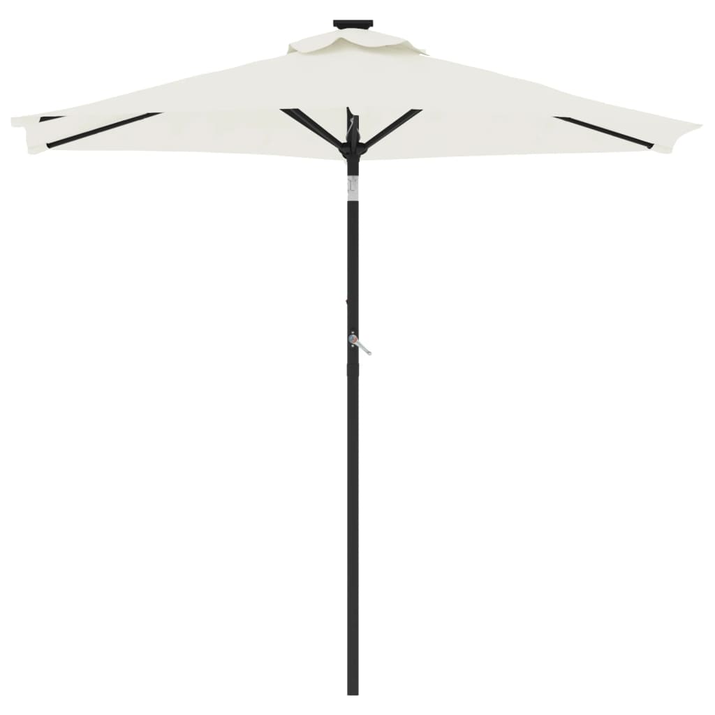 vidaXL Sonnenschirm mit Stahlmast Weiß 225x225x212 cm
