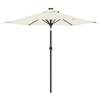 vidaXL Sonnenschirm mit Stahlmast Weiß 225x225x212 cm