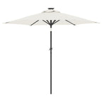 vidaXL Sonnenschirm mit Stahlmast Weiß 225x225x212 cm