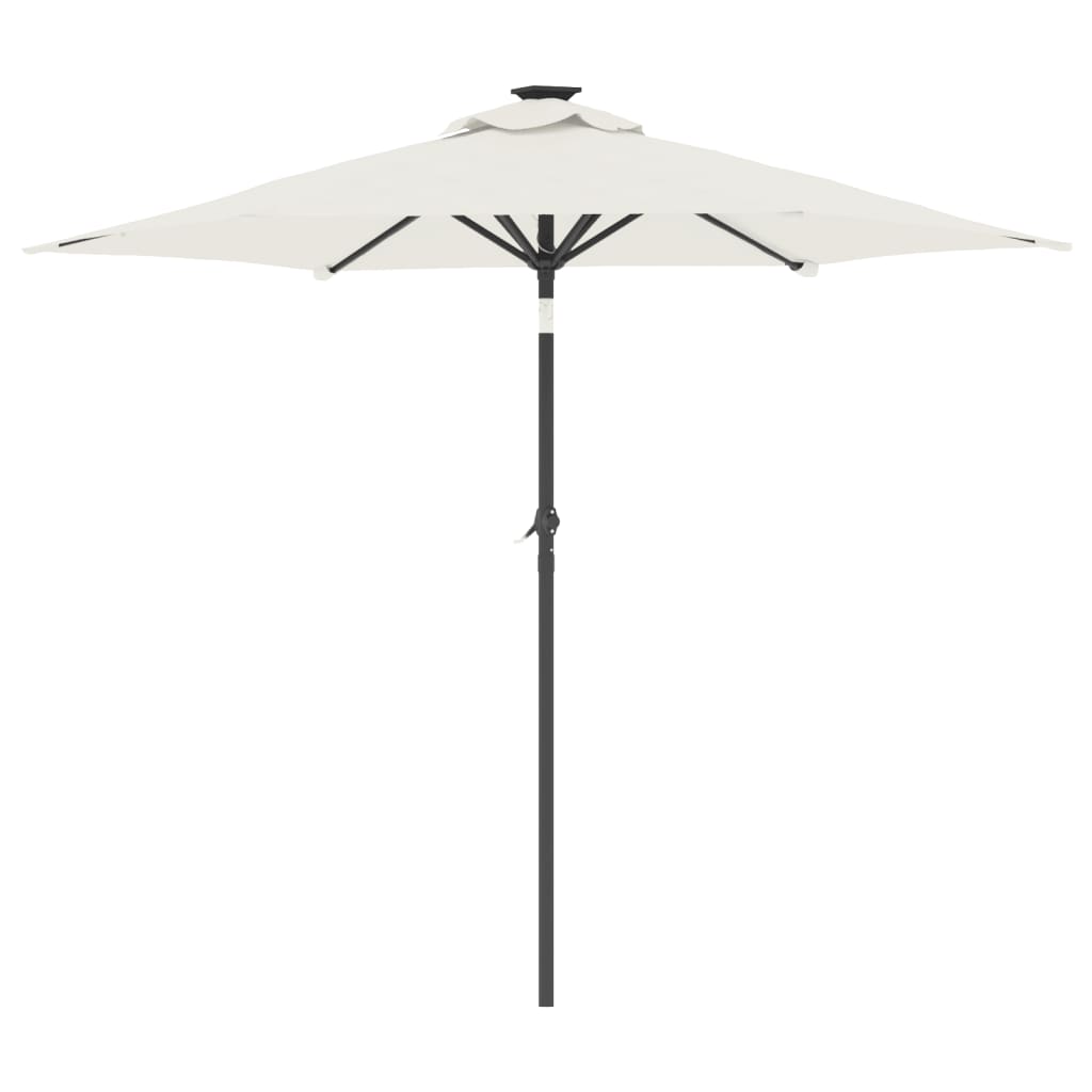 vidaXL Sonnenschirm mit Stahlmast Weiß 225x225x212 cm
