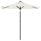 vidaXL Sonnenschirm mit LED und Stahlmast Weiß 225x225x212 cm