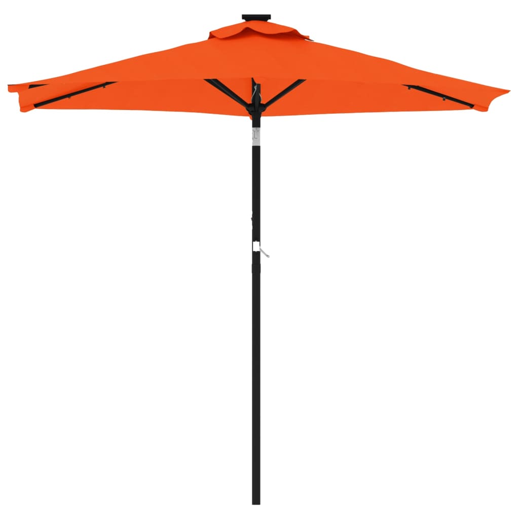 vidaXL Sonnenschirm mit LED und Stahlmast Terracotta 225x225x212 cm