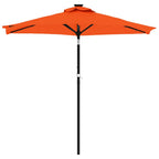 vidaXL Sonnenschirm mit LED und Stahlmast Terracotta 225x225x212 cm