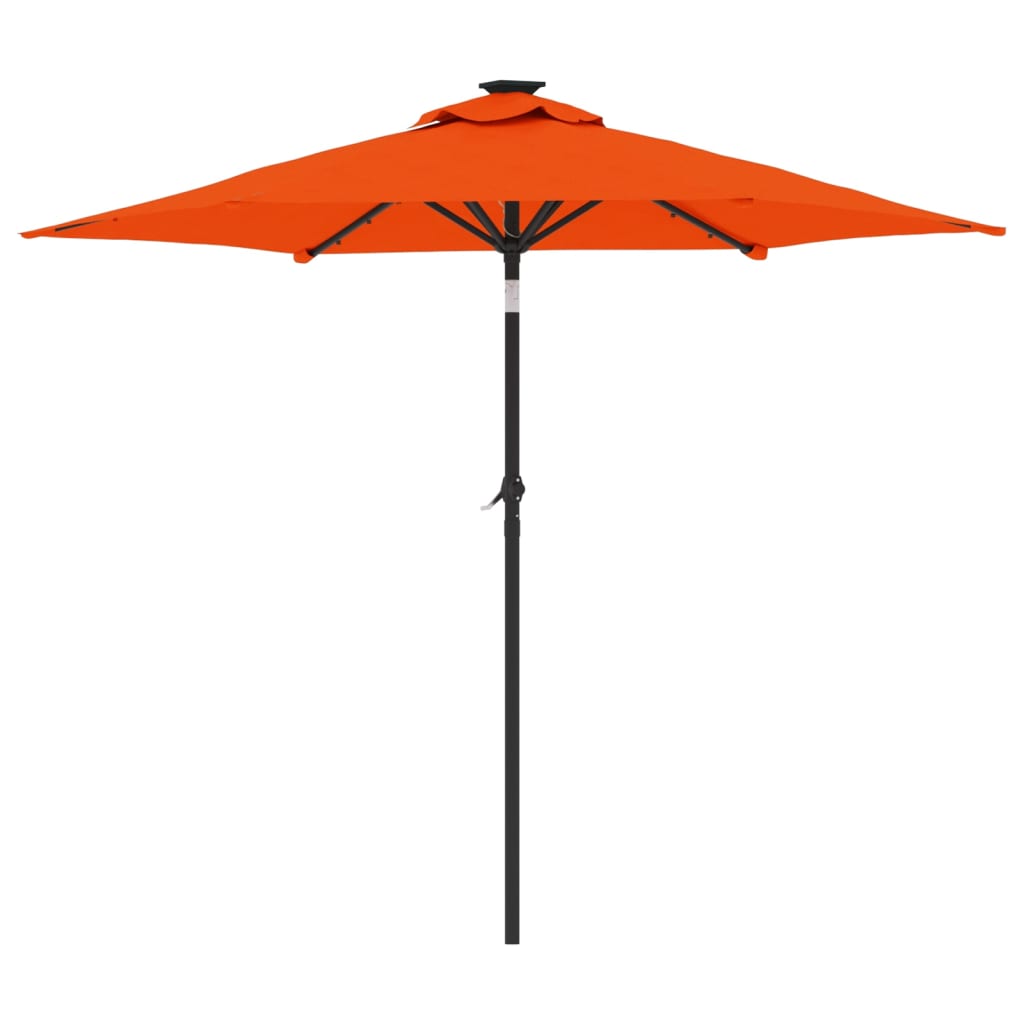 vidaXL Sonnenschirm mit LED und Stahlmast Terracotta 225x225x212 cm