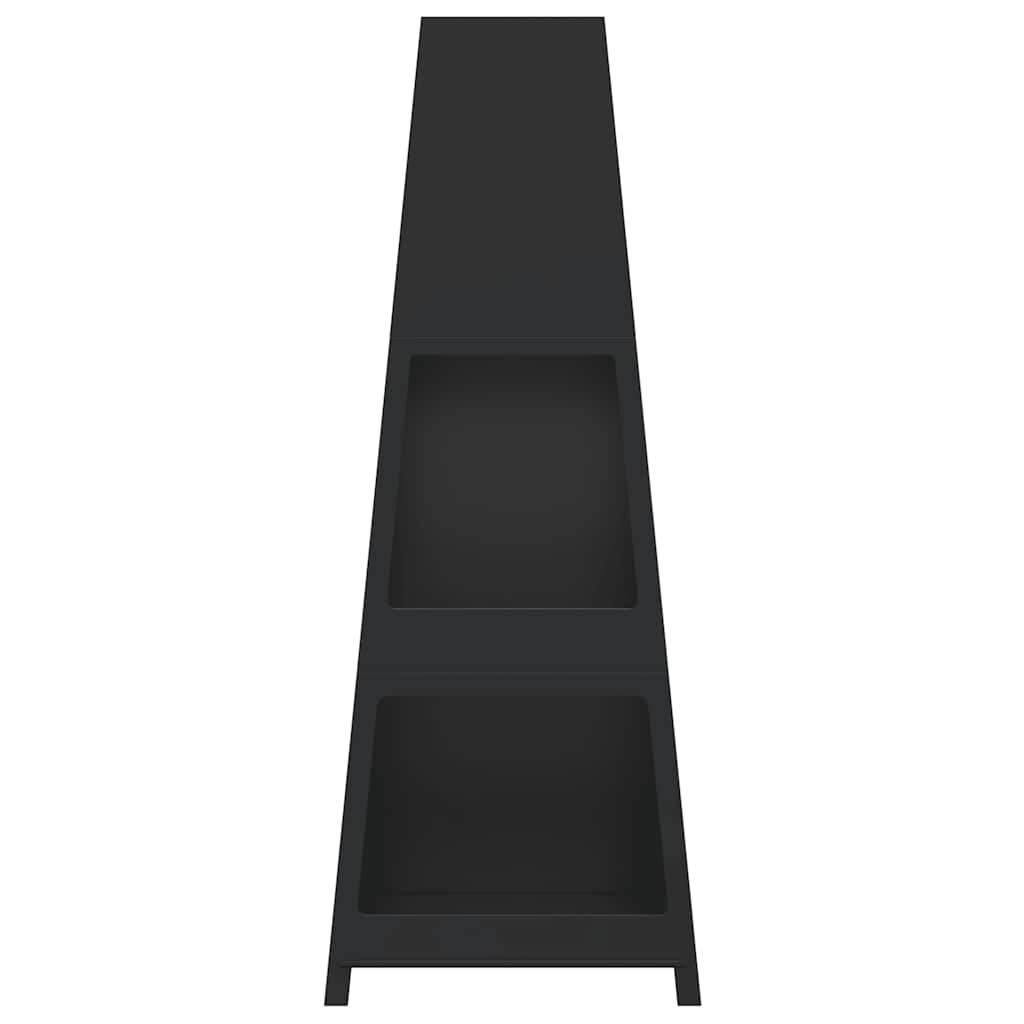 vidaXL Gartenkamin mit Holzablage Turm-Design Schwarz Stahl