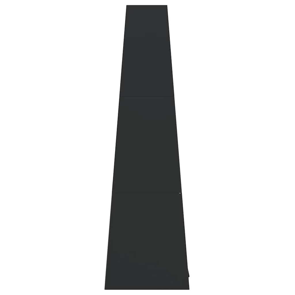 vidaXL Gartenkamin mit Holzablage Turm-Design Schwarz Stahl