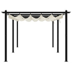 vidaXL Gartenpavillon mit Ausziehbarem Dach Creme 3x6 m Aluminium