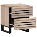 vidaXL Nachttisch 40x34x46 cm Gebleichtes Massivholz Mango