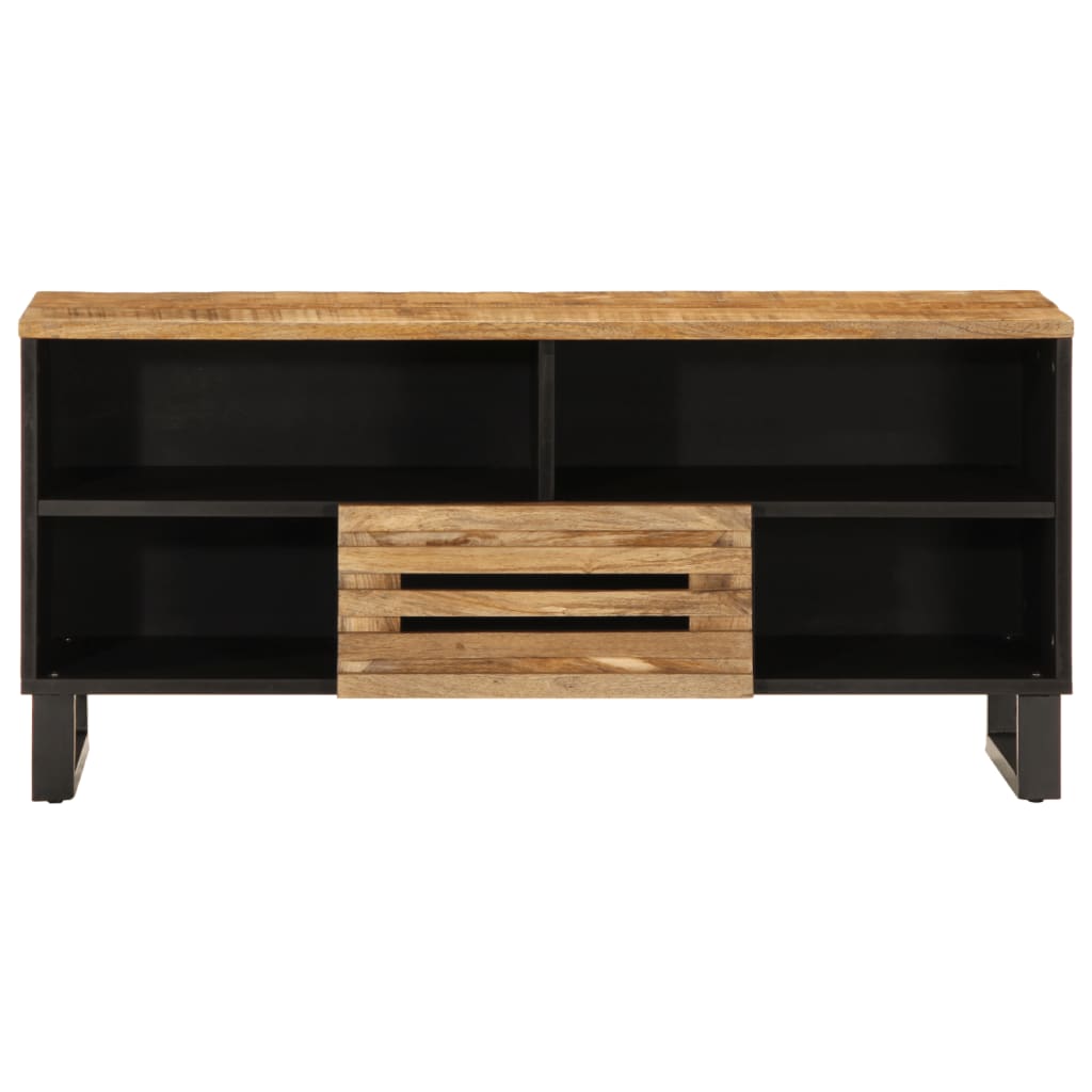 vidaXL TV-Schrank 100x34x46 cm Raues Massives Mangoholz