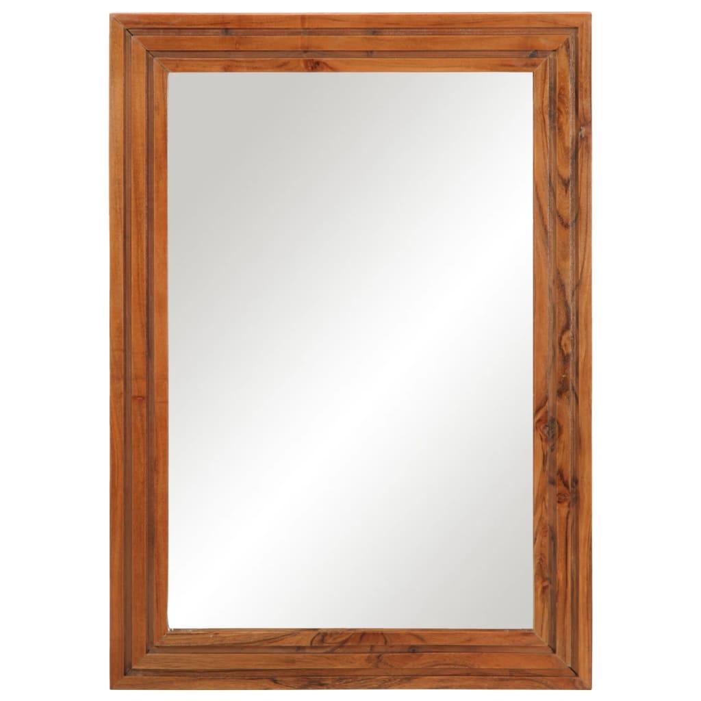 vidaXL Badspiegel 50x70 cm Massivholz Akazie und Glas