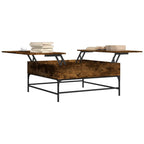 vidaXL Couchtisch Räuchereiche 95x95x45 cm Holzwerkstoff und Metall