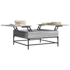 vidaXL Couchtisch Grau Sonoma 95x95x45 cm Holzwerkstoff und Metall