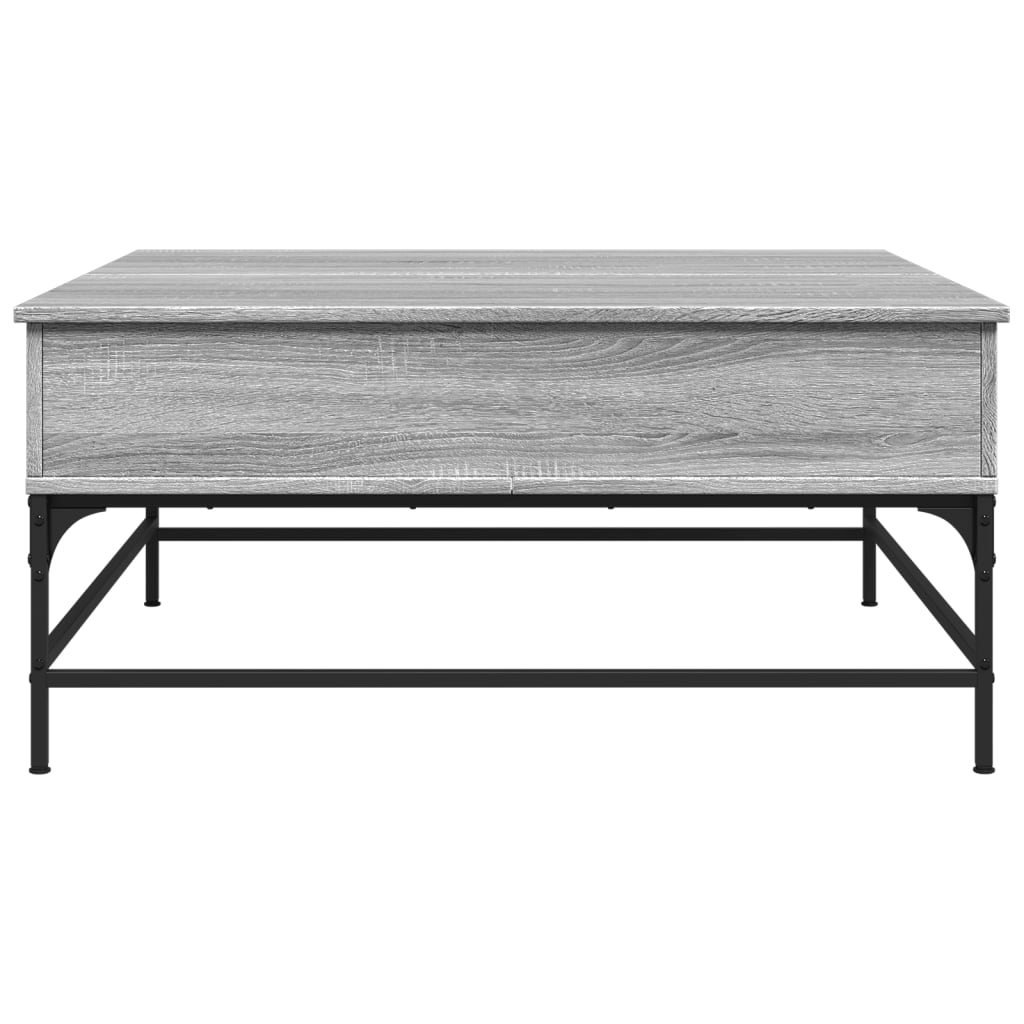 vidaXL Couchtisch Grau Sonoma 95x95x45 cm Holzwerkstoff und Metall