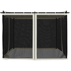vidaXL Pavillon mit Netzwände Creme 3x3 m Stahl