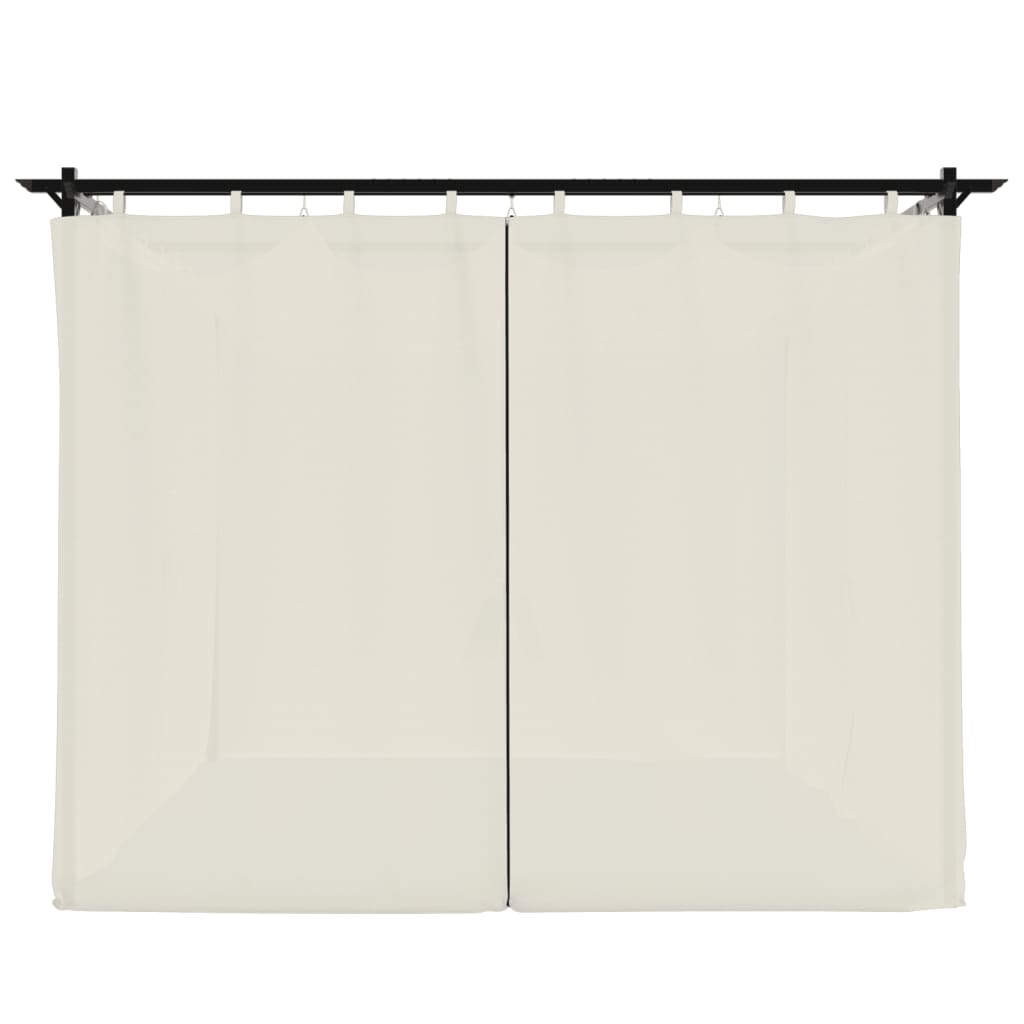 vidaXL Pavillon mit Vorhängen Creme 3x3 m Stahl