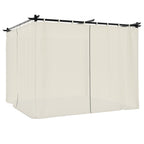 vidaXL Pavillon mit Vorhängen Creme 3x3 m Stahl