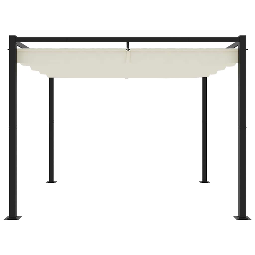 vidaXL Gartenpavillon mit Ausziehbarem Dach Creme 3x3 m Stahl