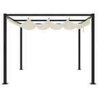 vidaXL Gartenpavillon mit Ausziehbarem Dach Creme 3x3 m Stahl