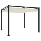 vidaXL Gartenpavillon mit Ausziehbarem Dach Creme 3x3 m Stahl