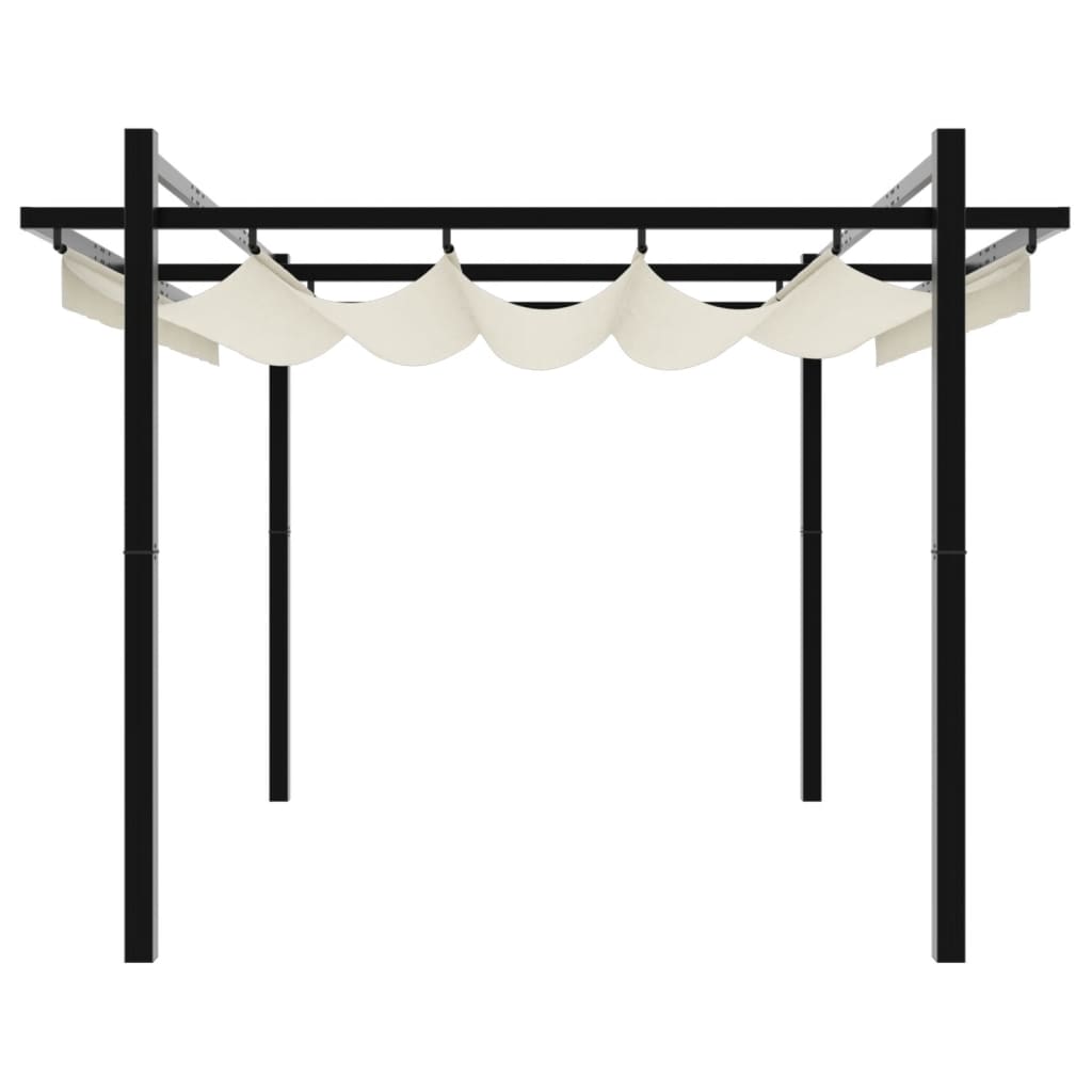 vidaXL Gartenpavillon mit ausziehbarem Dach Creme 3x3 m Aluminium